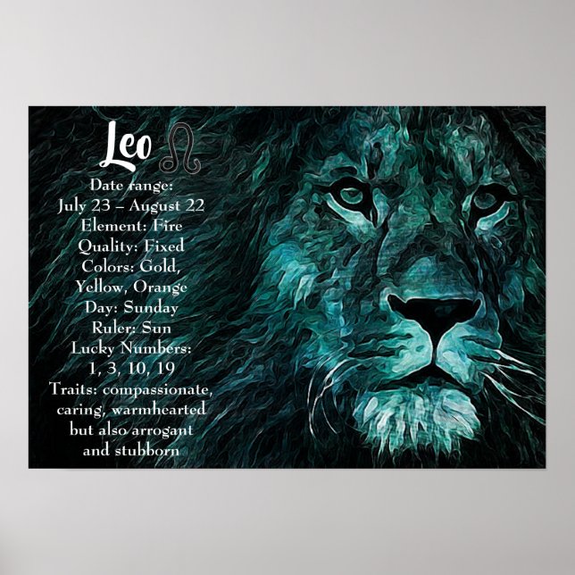Horoscope Sign Leo Poster (Vorne)