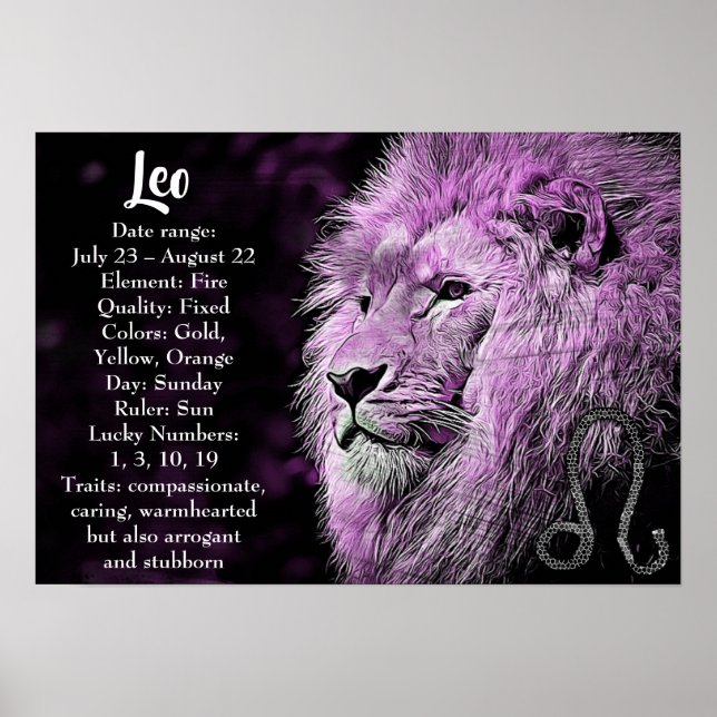 Horoscope Sign Leo Poster (Vorne)