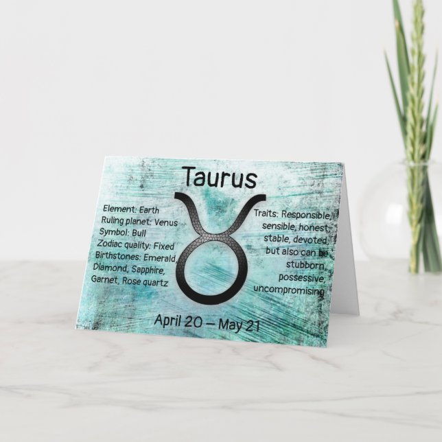 Horoscope Sign Taurus Bull Happy Birthday Karte (Vorderseite)