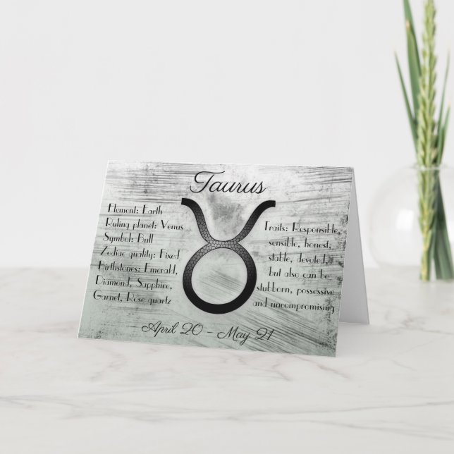 Horoscope Sign Taurus Bull Happy Birthday Karte (Vorderseite)