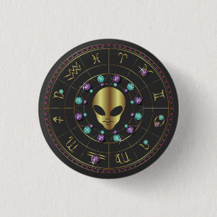 Horoscope Zodiac Alien Button
