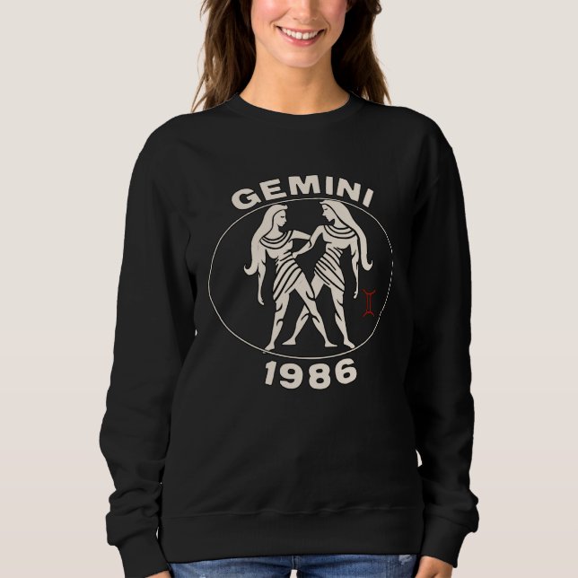 Horoscope Zodiac Sign Twins 1986 Sweatshirt (Vorderseite)