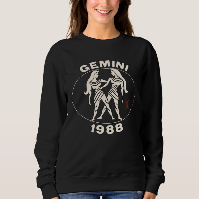 Horoscope Zodiac Sign Twins 1988 Sweatshirt (Vorderseite)