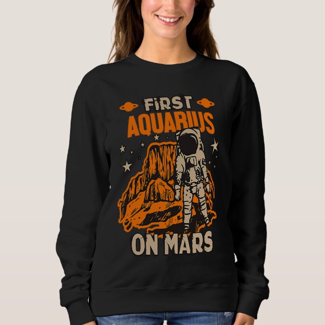 Horoscopic Sign Aquarius Astronaut Sweatshirt (Vorderseite)