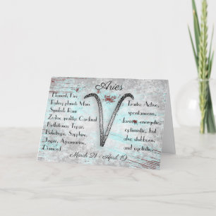 Horoskop Aries Zodiac Astrologie Zeichen Geburtsta Karte