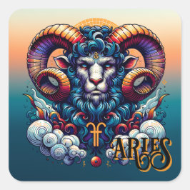 Horoskop | Mystical Ran Quadratischer Aufkleber