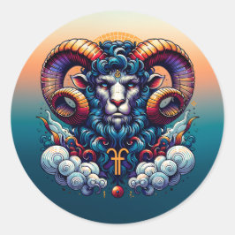 Horoskop | Mystical Ran Runder Aufkleber