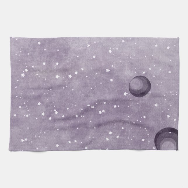 Horoskop-Nachtlandschaft Geschirrtuch (Horizontal)