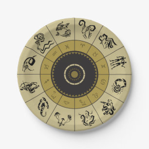 Horoskop-Rad-Papier-Teller Pappteller
