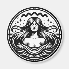 Horoskop Schild Aquarius Symbol Frauen im Wasser Magnet