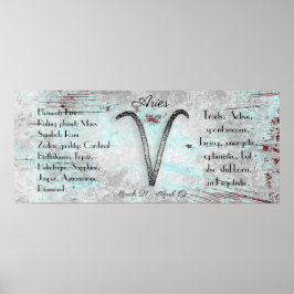 Horoskop Sign Aries Zodiac Astrologie Poster
