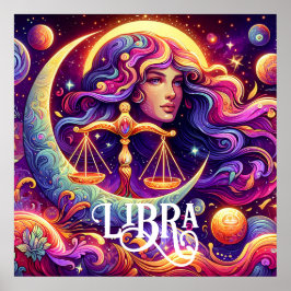 Horoskop Sign Libra Zodiac Ethereal Mystische Kuns Poster