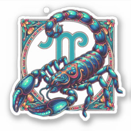 Horoskop Sign Scorpio | Blaue Skorpion Aufkleber