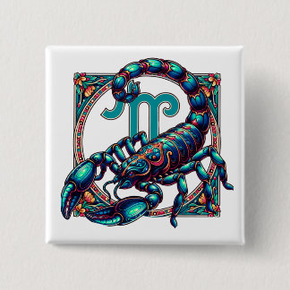 Horoskop Sign Scorpio | Blaue Skorpion Button