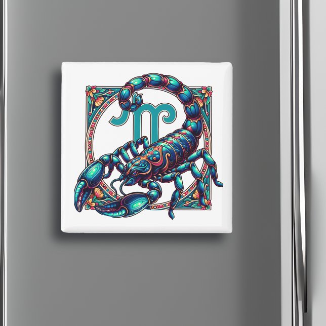 Horoskop Sign Scorpio | Blaue Skorpion Magnet (Von Creator hochgeladen)