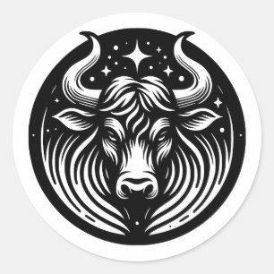 Horoskop Sign Taurus Bull Symbol Runder Aufkleber