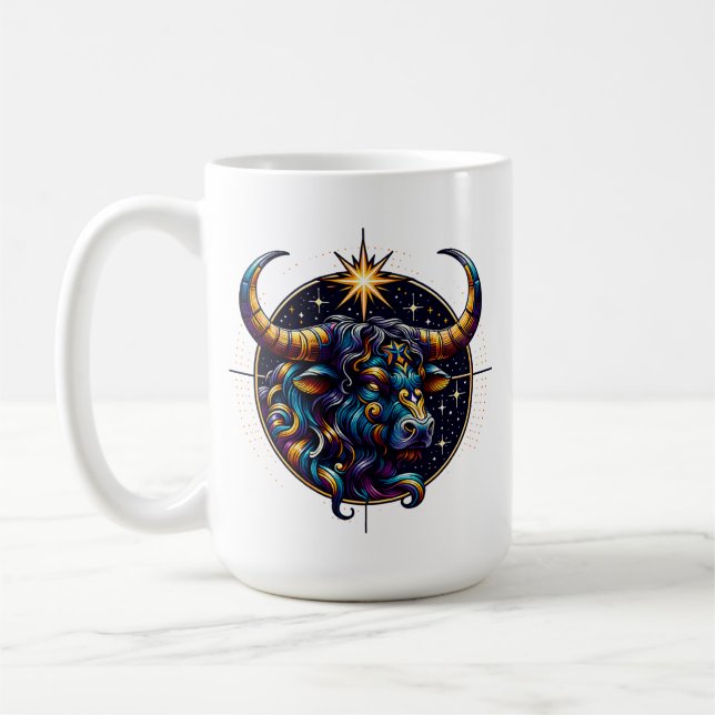 Horoskop Signatur Taurus Zodiac Astrologie Kaffeetasse (Links)