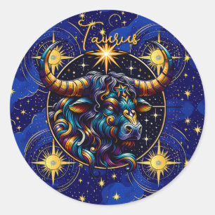 Horoskop Signatur Taurus Zodiac Astrologie Runder Aufkleber