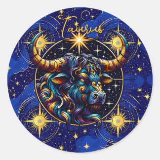 Horoskop Signatur Taurus Zodiac Astrologie Runder Aufkleber