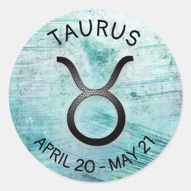 Horoskop Signatur Taurus Zodiac Astrologie Runder Aufkleber (Vorderseite)