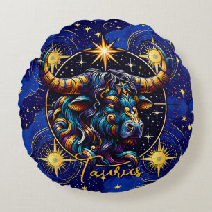 Horoskop Signatur Taurus Zodiac Astrologie Rundes Kissen