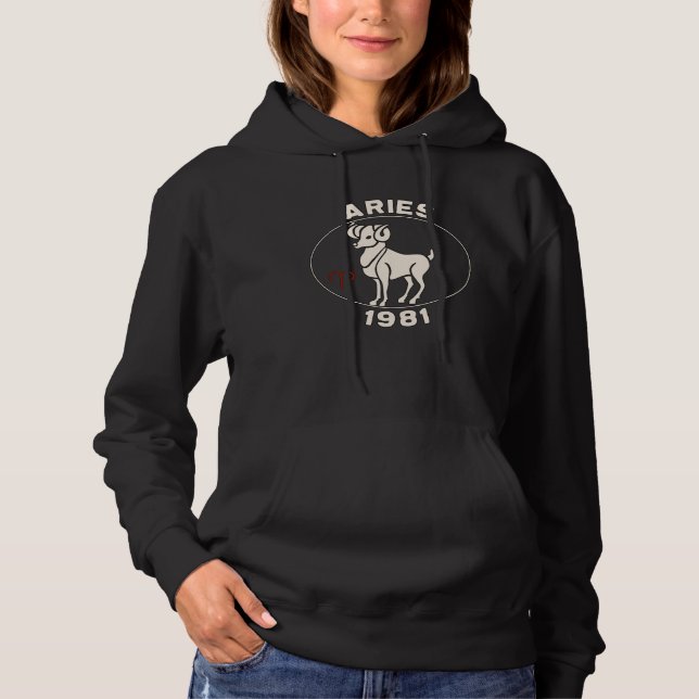 Horoskop-Sternzeichen Widder Aries 1981 Hoodie (Vorderseite)