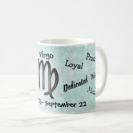 Horoskop Virgo Zeichenzüge Schwarz und Weiß Kaffeetasse