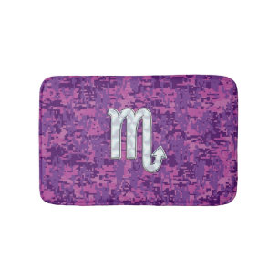 Horoskop-Zeichen auf rosa digitale Camouflage Badematte