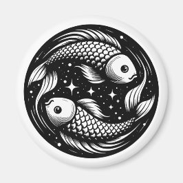 Horoskop-Zeichen Fische Karpfen Schwimmsymbol Magnet