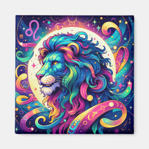 Horoskop-Zeichen Leo   Farbenfrohe Löwenkunst Magnet