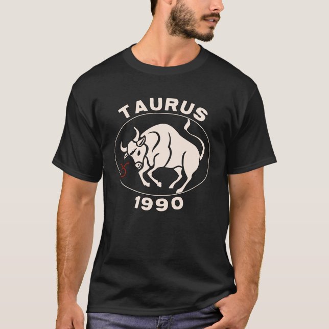 Horoskop Zodiac Sign Bull Taurus 1990 T-Shirt (Vorderseite)