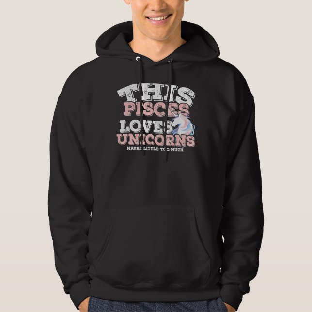 Horoskop Zodiac Sign Pisces Lieben Einhorn Hoodie (Vorderseite)