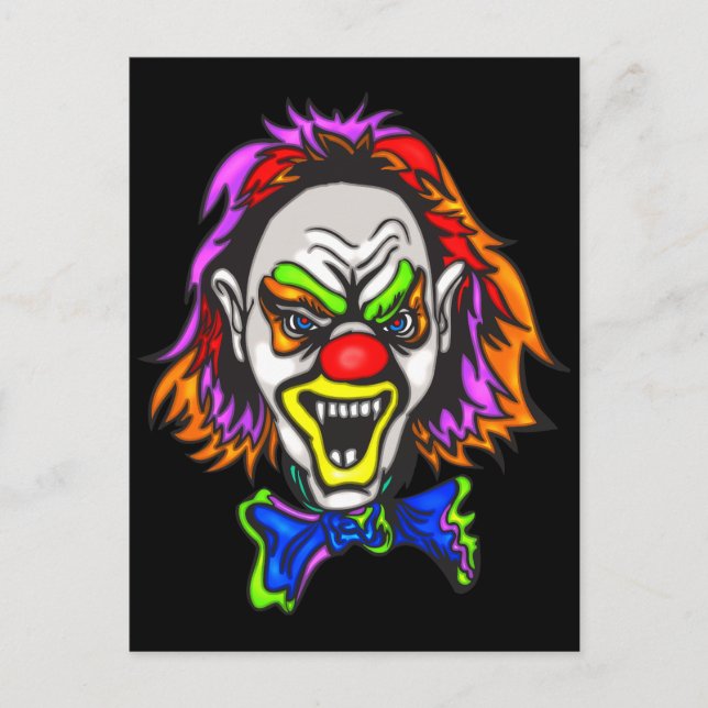 Horrid Evil Clown Postkarte (Vorderseite)
