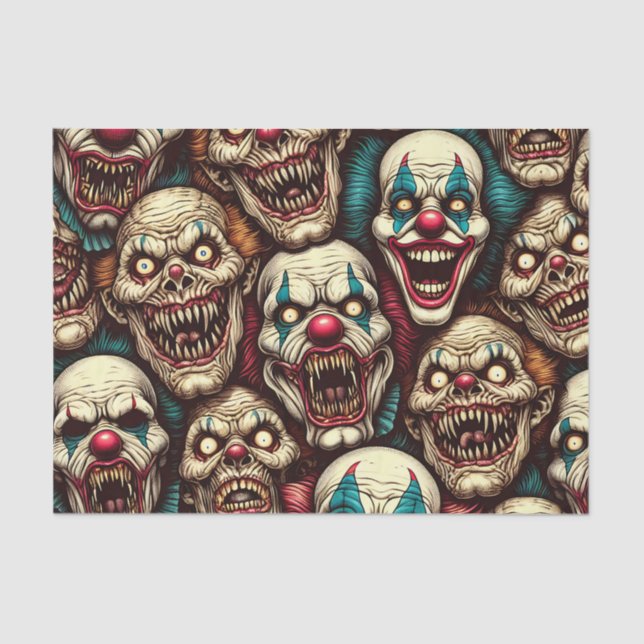 Horriende Clowns Halloween Seidenpapier (Vorderseite)