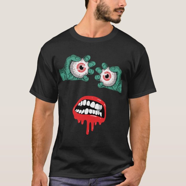 Horrific Zombie Hands mit schmelzendem Lipstick T-Shirt (Vorderseite)