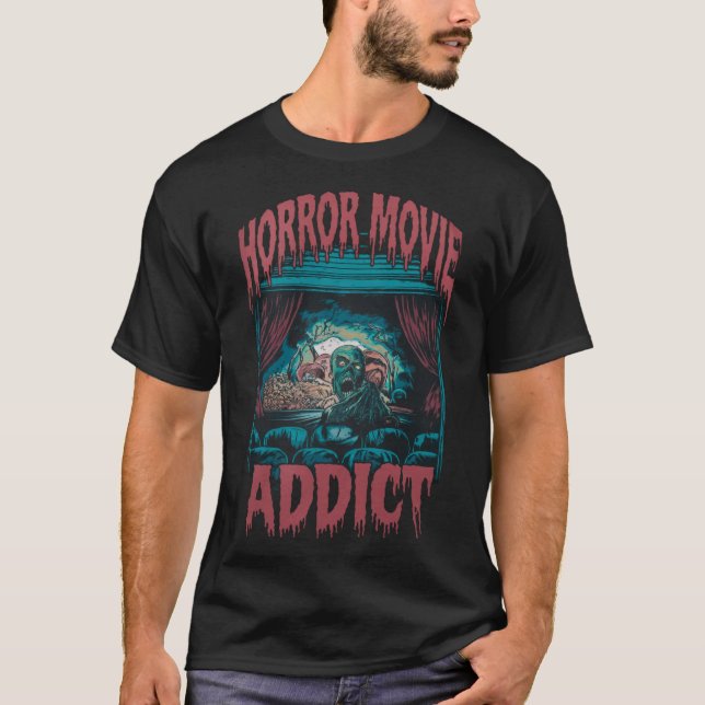 Horror Addict Zombie Halloween T-Shirt (Vorderseite)