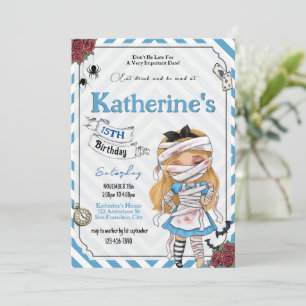 Horror Alice im Wunderland Einladung zum Geburtsta