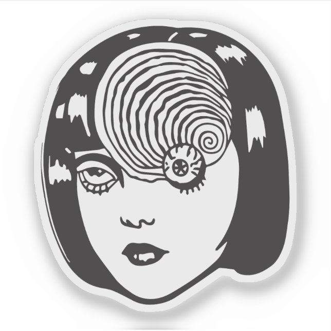 Horror anime girl  aufkleber (Vorderseite)