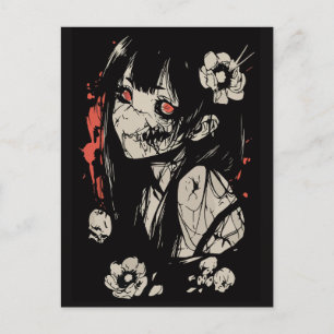 Horror-Anime-Mädchen Postkarte