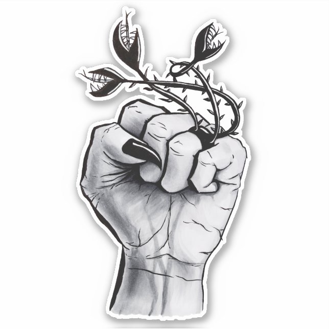 Horror Art Black Magic Ring Hand Dunkle Fantasie Aufkleber (Vorderseite)