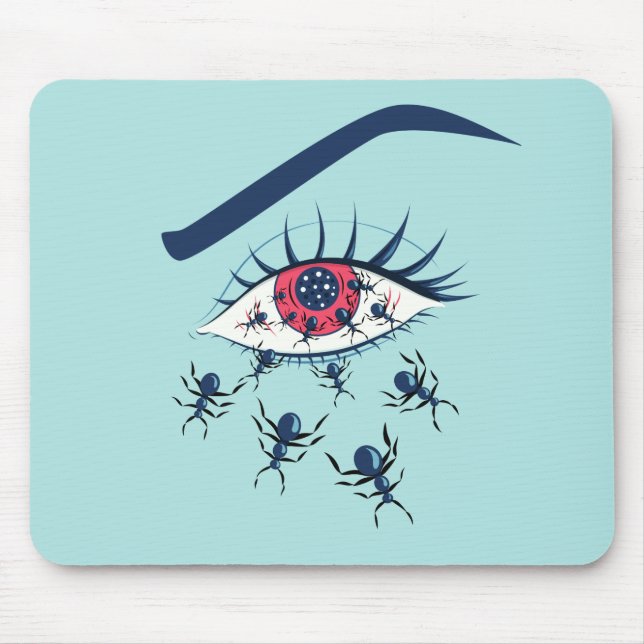 Horror Art Creepy Crawling Insekten Augen Mousepad (Vorne)