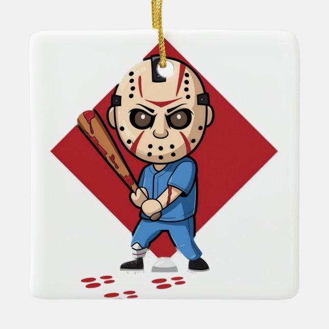 Horror Baseball Player Keramikornament (Vorderseite)