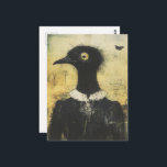Horror Black Bird in a Black Dress Fantasy Postkarte<br><div class="desc">A black bird in a black dress fantasy AI generated art</div>