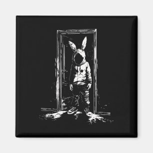 Horror Bunny Mask Man Rabbit Alt Goth Slasher Cree Magnet