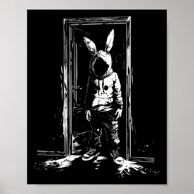 Horror Bunny Mask Man Rabbit Alt Goth Slasher Cree Poster (Vorne)