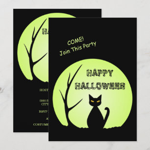 Horror Cat Halloween-Party Einladung