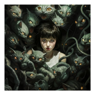 Horror Cat Nightmare Poster