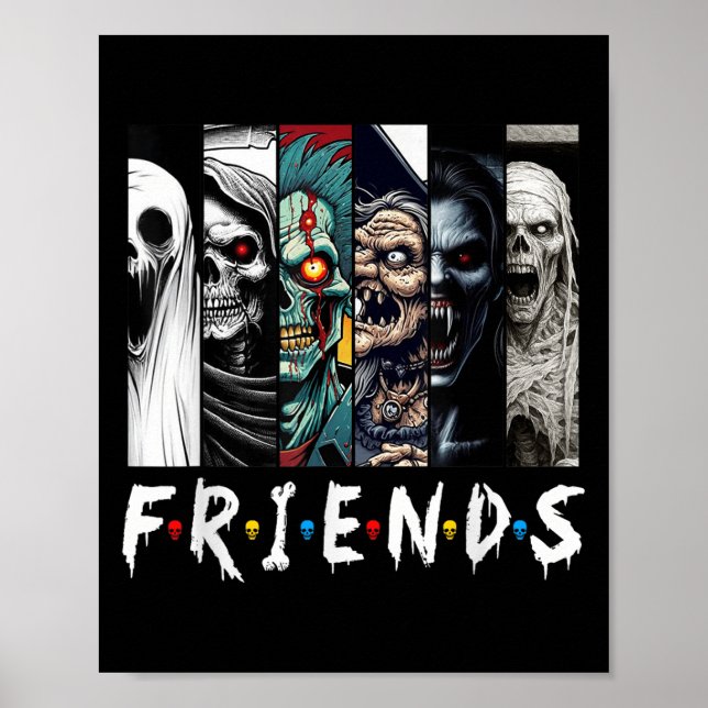 Horror Characters Friend Halloween Family Matching Poster (Vorne)