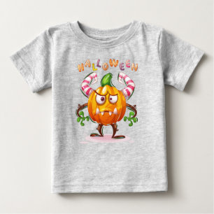 Horror Childish Halloween Pumpkin Crazy Baby T-shirt
