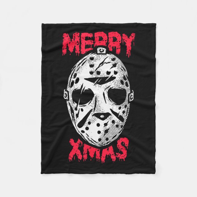 Horror Christmas Merry Xmas Mask  Fleecedecke (Vorderseite)